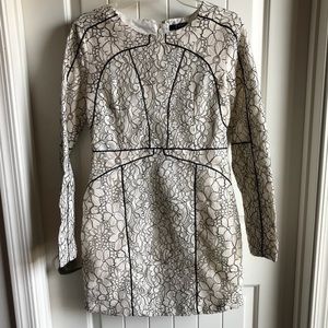 AQUA Lace Long Sleeve Dress Formal Classy